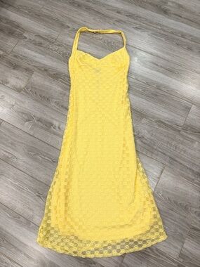 New Bardot Yellow Lace Halter Sundress size XL/12